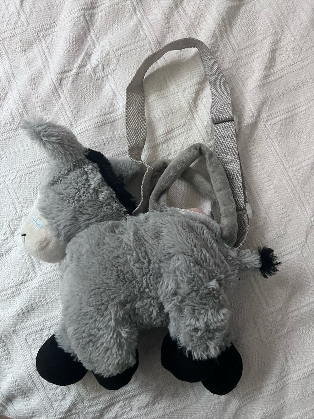 Plush Grey Donkey Kids purse